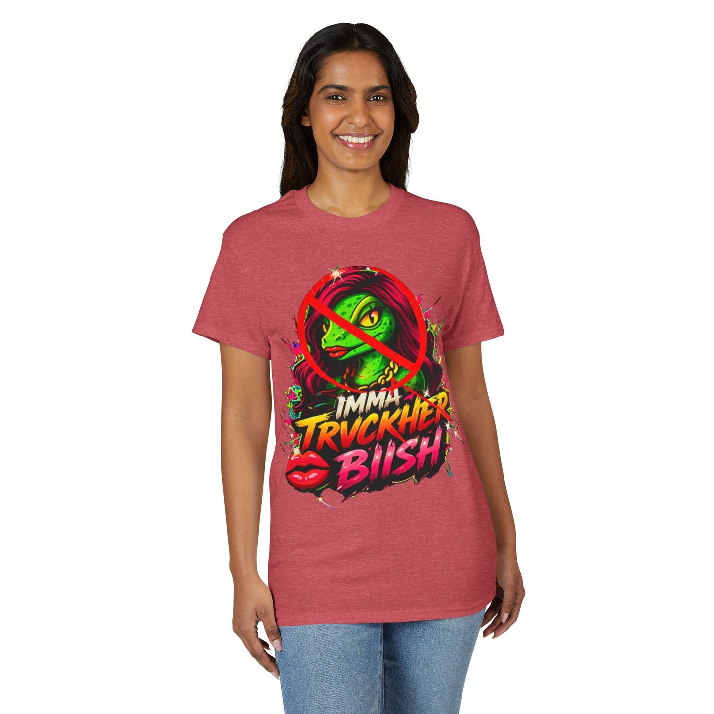 T-Shirt — "Imma Truvkher Biish" Colorful Grinch-Inspired Graphic Tee