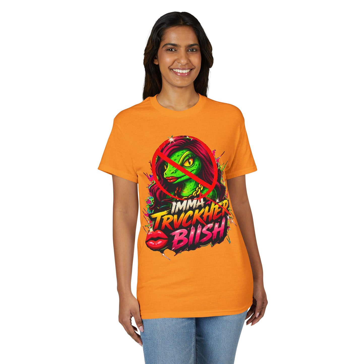 T-Shirt — "Imma Truvkher Biish" Colorful Grinch-Inspired Graphic Tee