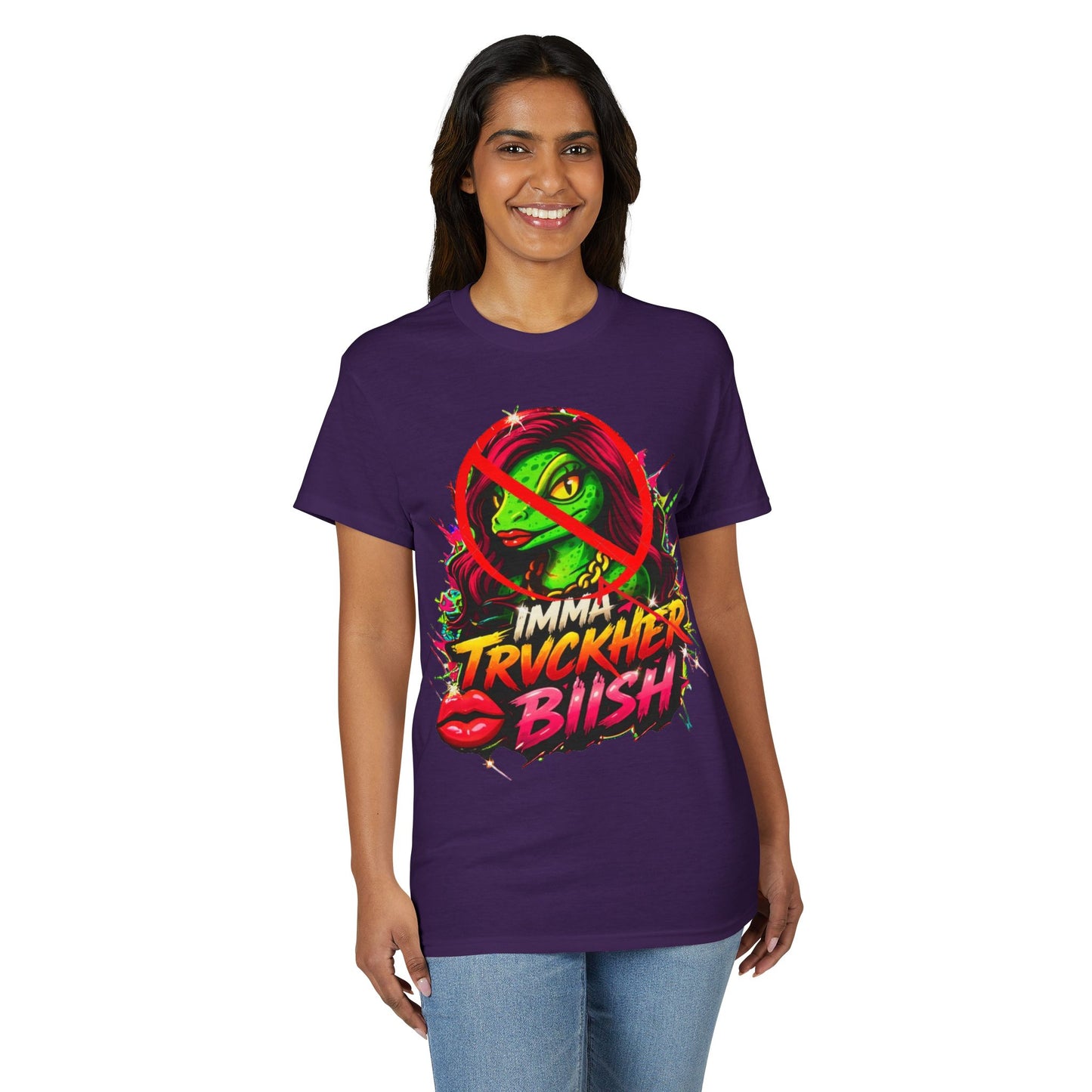 T-Shirt — "Imma Truvkher Biish" Colorful Grinch-Inspired Graphic Tee