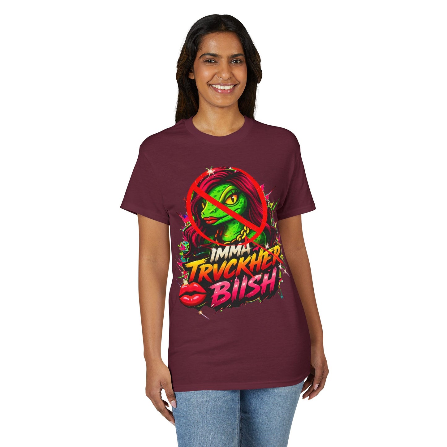 T-Shirt — "Imma Truvkher Biish" Colorful Grinch-Inspired Graphic Tee