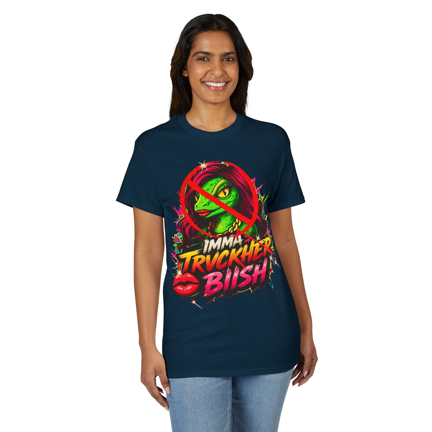 T-Shirt — "Imma Truvkher Biish" Colorful Grinch-Inspired Graphic Tee