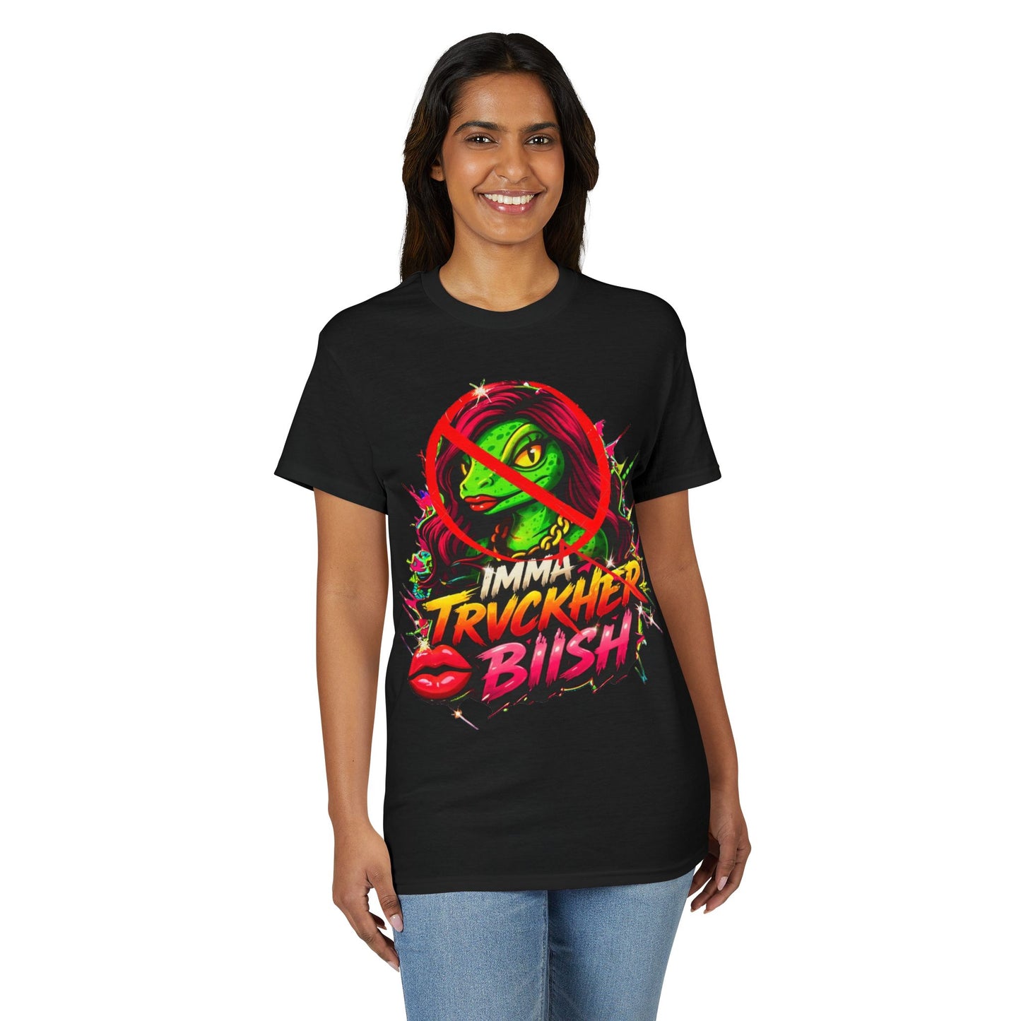 T-Shirt — "Imma Truvkher Biish" Colorful Grinch-Inspired Graphic Tee